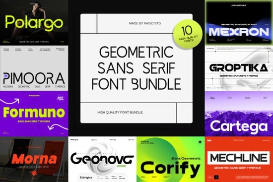 Geometric Sans Serif Bundle Font